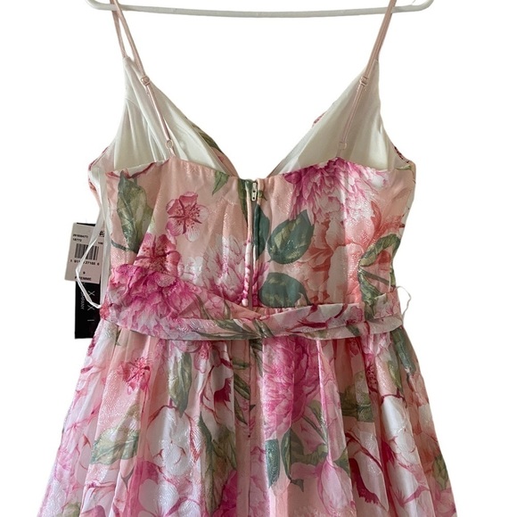 NWT TRIXXI Womens Juniors Floral Glitter Formal Dress - Picture 10 of 12